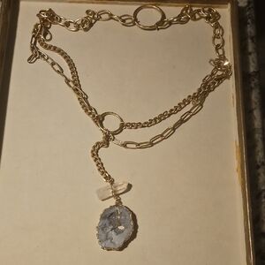 Gold and Silver Pendant Necklace